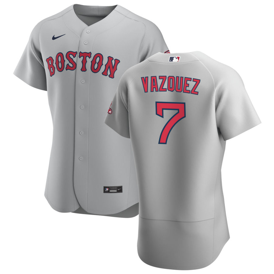 Boston Red Sox 7 Christian Vazquez Men Nike Gray Road 2020 Authentic Team MLB Jersey